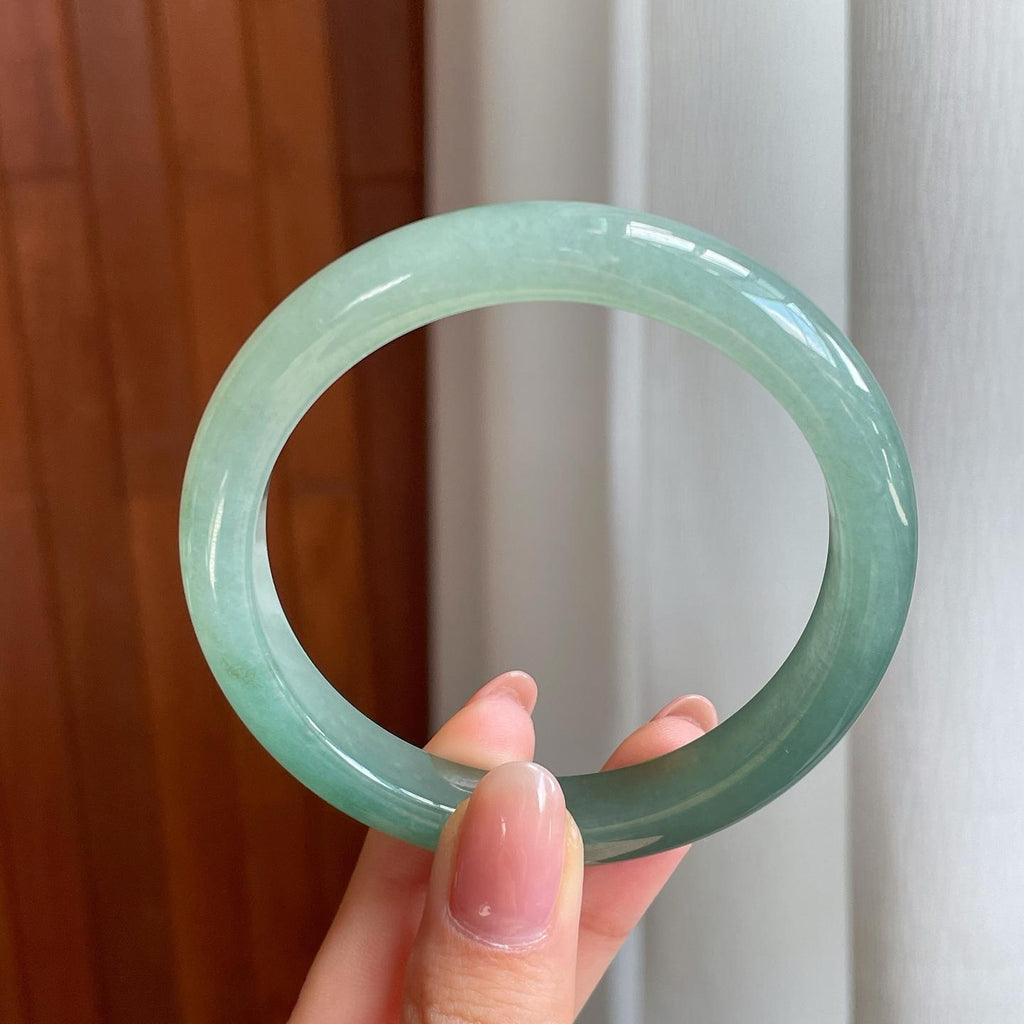 冰种湖水绿翡翠平安镯（58.3mm）（yc333817）