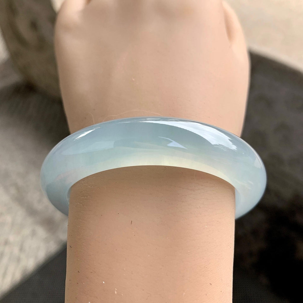 糯冰种淡晴底平安镯（54mm）（yc261147）