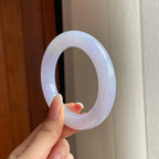 糯冰紫罗兰翡翠圆条手镯（57mm)（yc419485）