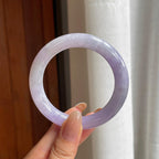 糯冰紫罗兰翡翠圆条手镯（53mm)（yc407456）