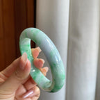 细糯冰飘花翡翠平安镯（59mm）（yc272879）