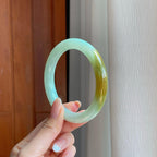 糯冰黄翡翡翠圆条手镯（60.5mm)（yc374708）