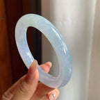 糯冰种紫罗兰翡翠圆条手镯（54mm）（yc200653）