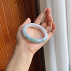 糯种飘花翡翠平安镯（56mm）（yc221949）