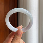 糯冰淡春底翡翠平安镯(54.7mm)（yc400241）