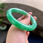 细糯种翠绿圆条手镯（58.2mm）（yc264521）