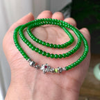 糯冰种满绿小米珠链（188颗） 天然缅甸A货翡翠（yc355306）