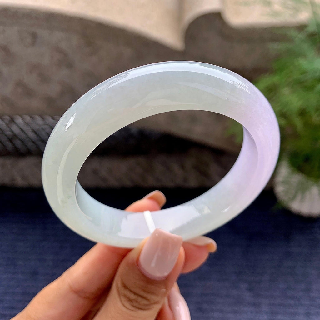 糯冰种淡春彩平安镯（54.6mm）（yc229258）