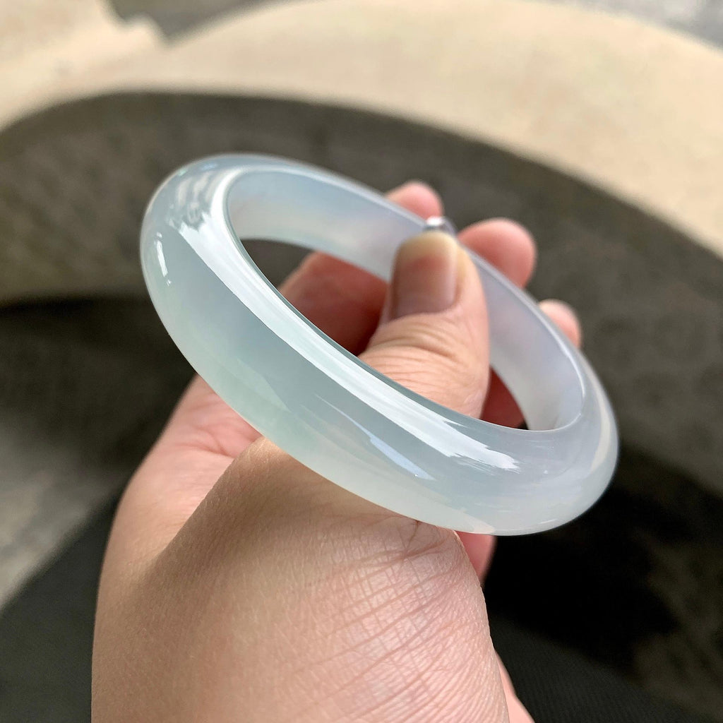 糯冰种淡晴底平安镯（54mm）（yc261147）