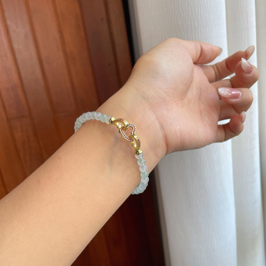 冰种双色翡翠珠串手串（yc267479）