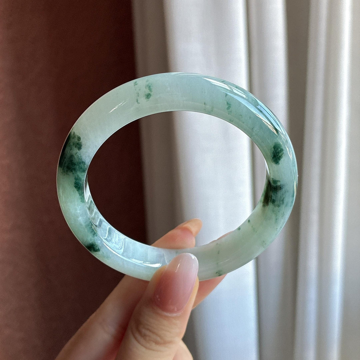 糯冰飘花正圈平安镯 56圈（yc734846）