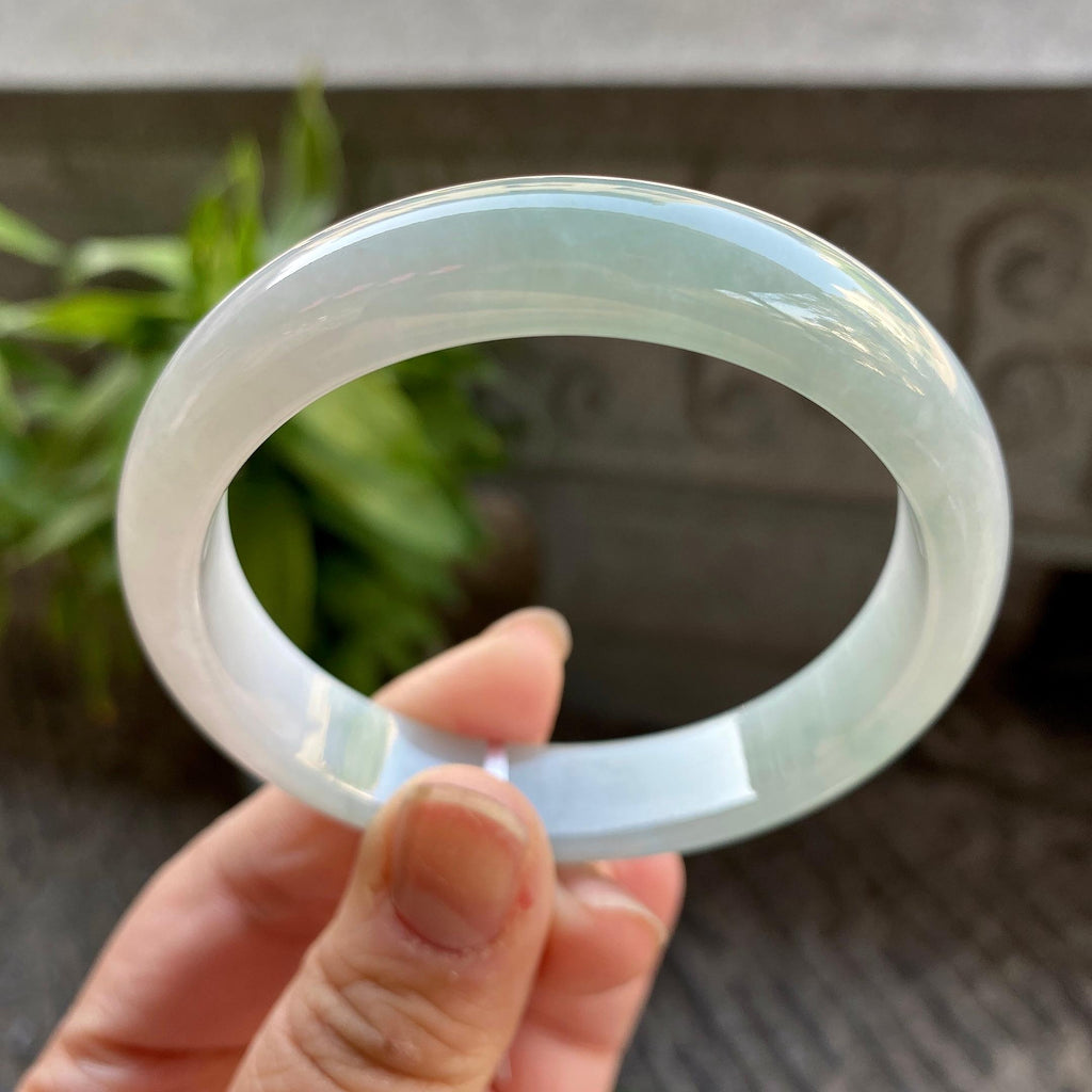 细糯种淡晴底平安镯（56.8mm）（yc311016）