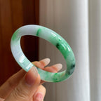 糯冰带色贵妃翡翠手镯（53.5mm）（yc312845）
