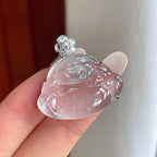 18k金钻镶冰玻种无色翡翠佛公（yc263545）