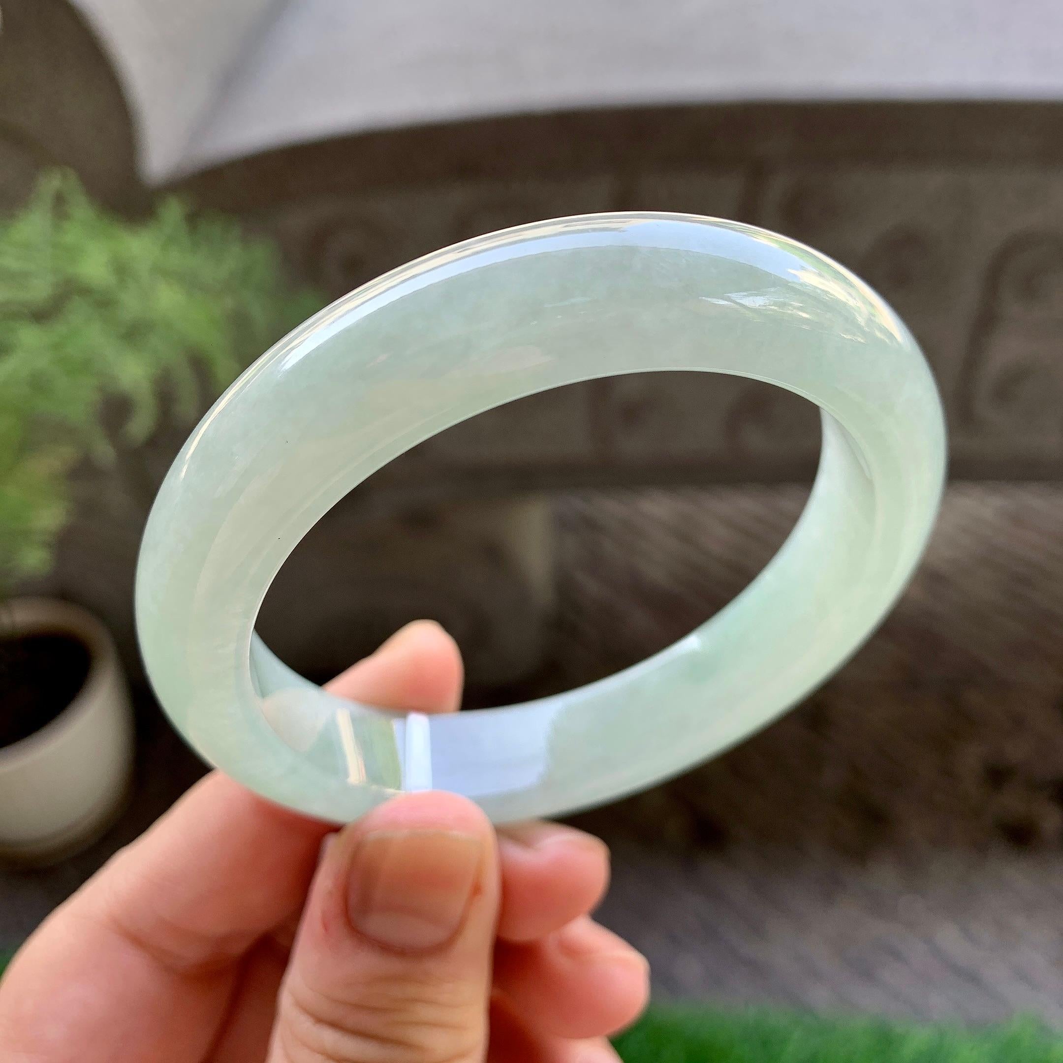 细糯种淡晴底平安镯（56mm）（yc240758）