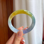 冰种特色翡翠平安镯（55mm)（yc380007）