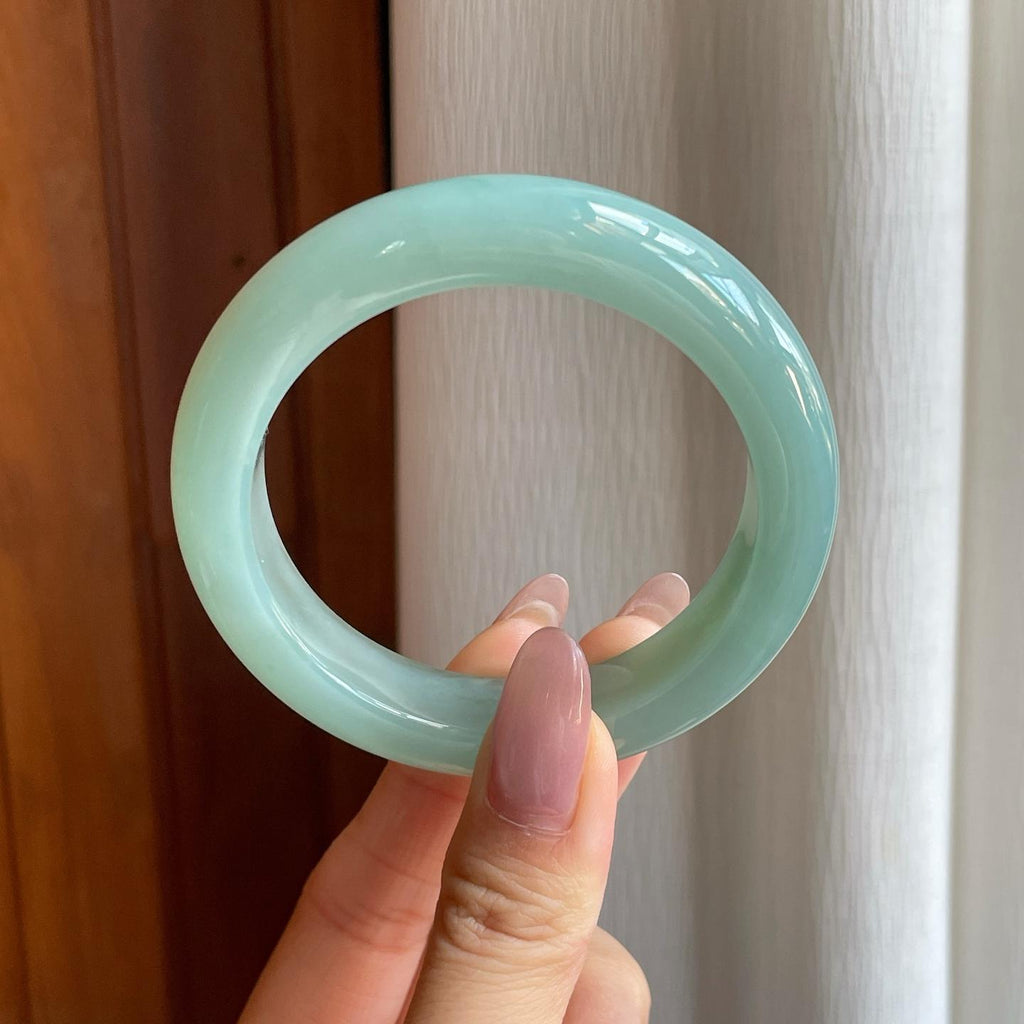 糯冰晴底翡翠平安镯（54.6mm）（yc295007）