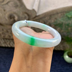 细糯种飘绿圆条手镯（56.6mm）（yc248100）