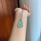 18k金扣冰种蓝晴底翡翠葫芦（yc241866）