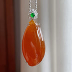 18k金镶冰种红翡翡翠福瓜（yc254054）