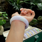 糯种宽版紫罗兰正圈翡翠手镯（58.6mm）（yc019363）