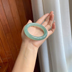 冰种湖水绿翡翠圆条手镯（53.5mm）（yc318633）