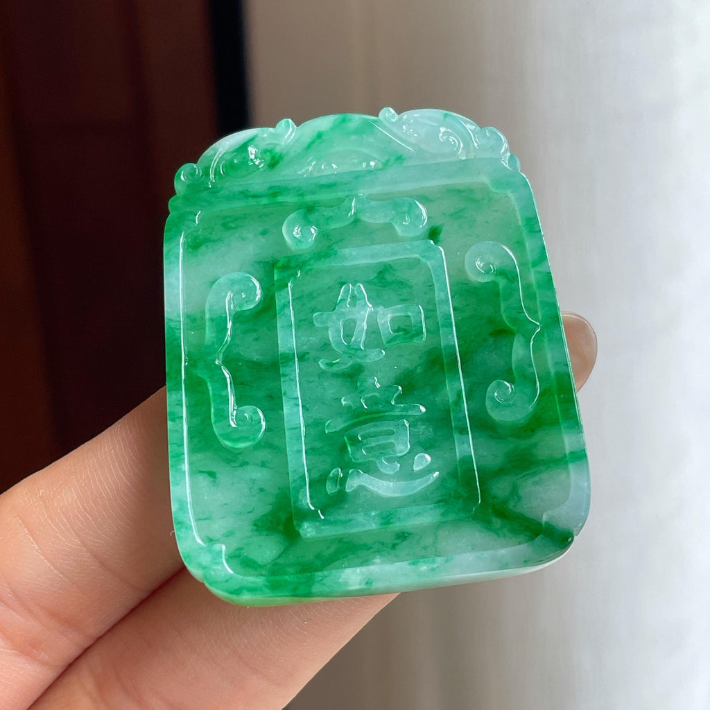 糯冰带色仿古牌 天然A货缅甸翡翠（yc455784）