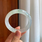 冰种飘花翡翠平安镯（54.4mm）（yc278709）