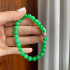 糯冰满绿翡翠珠串手串（yc247646）