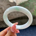 细糯种飘绿花正圈平安镯56圈      天然缅甸A货翡翠（yc423772）
