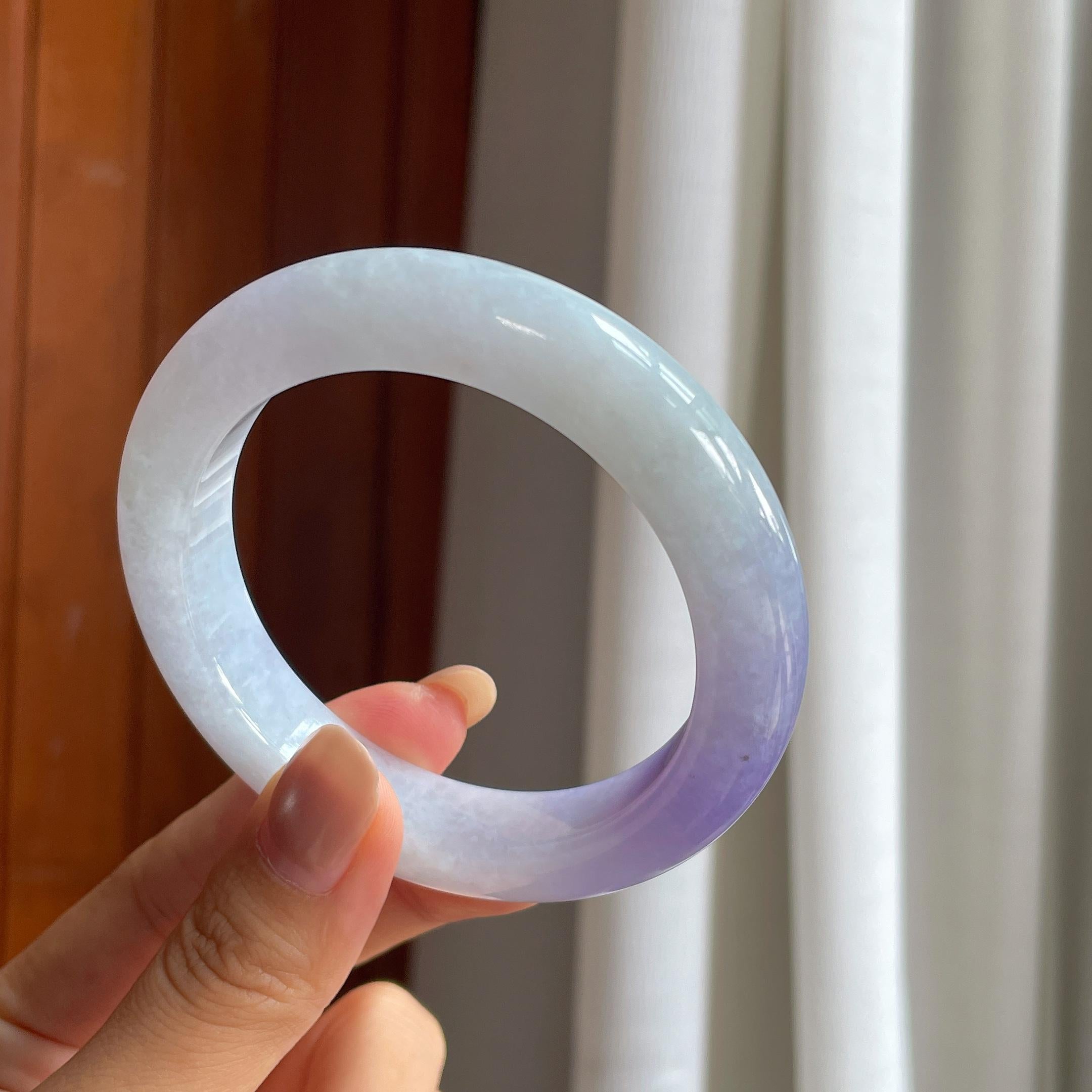 糯冰紫罗兰翡翠平安镯（57mm）（yc422972）