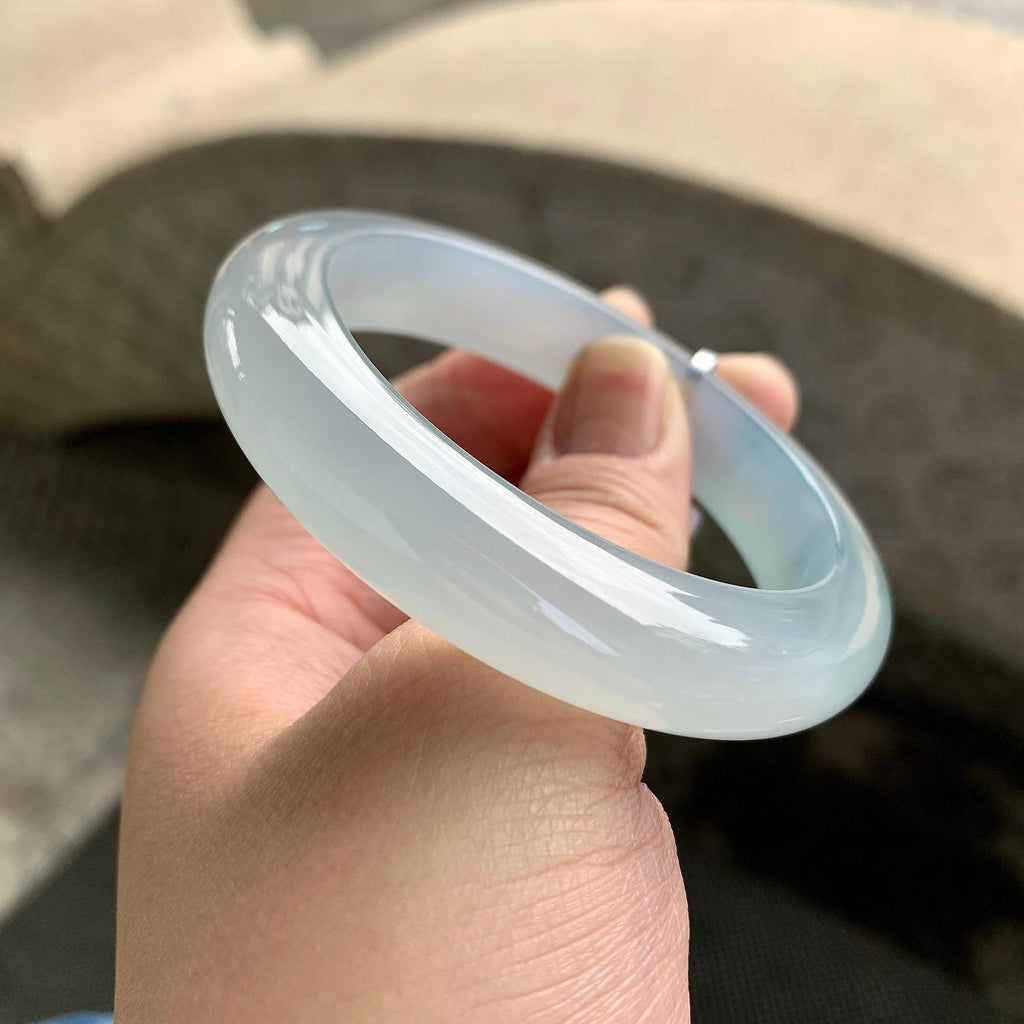 糯冰种淡晴底平安镯（54mm）（yc261147）