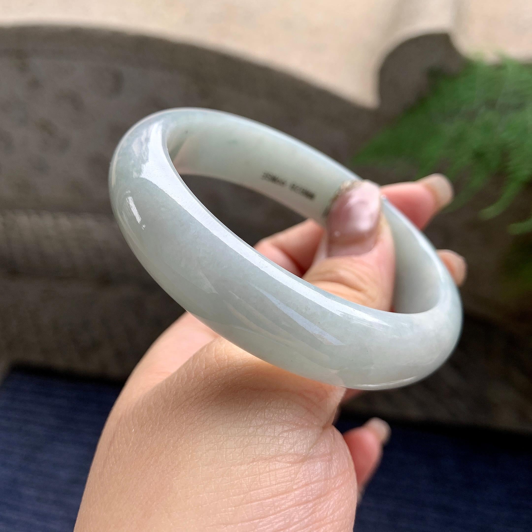糯种淡晴底宽版轮胎手镯（57mm）（yc297962）