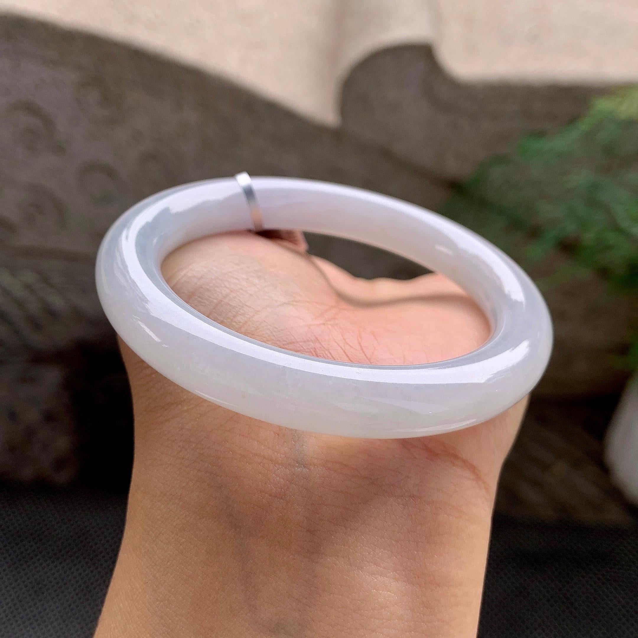 糯种无色圆条手镯（54.8mm）（yc263460）