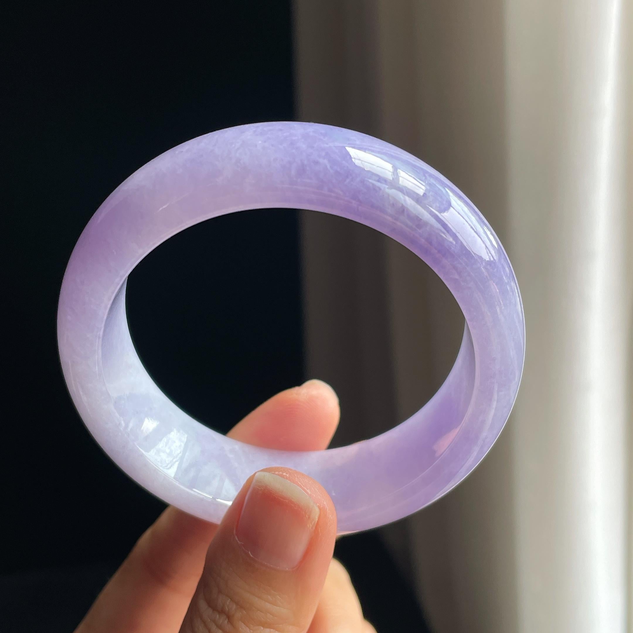 糯冰宽版紫罗兰翡翠平安镯（56.2mm)（yc374805）