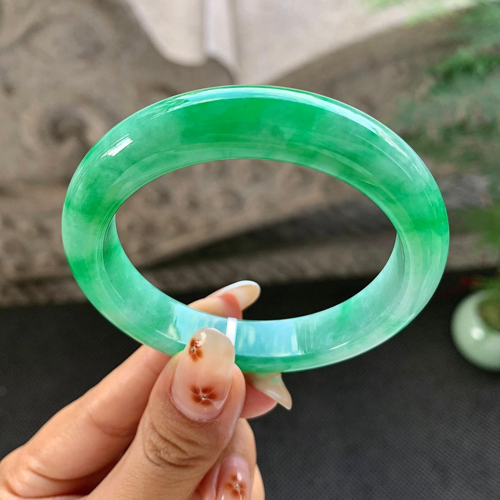 细糯种满绿平安镯（54mm）（yc264515）