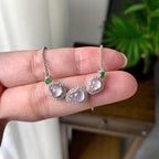 18K金钻镶糯冰种无色葫芦手链（yc215982）