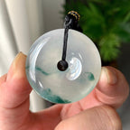 糯冰种飘花平安扣吊坠（yc264115）