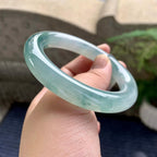 糯冰种飘花圆条手镯（56.3mm）（yc228503）
