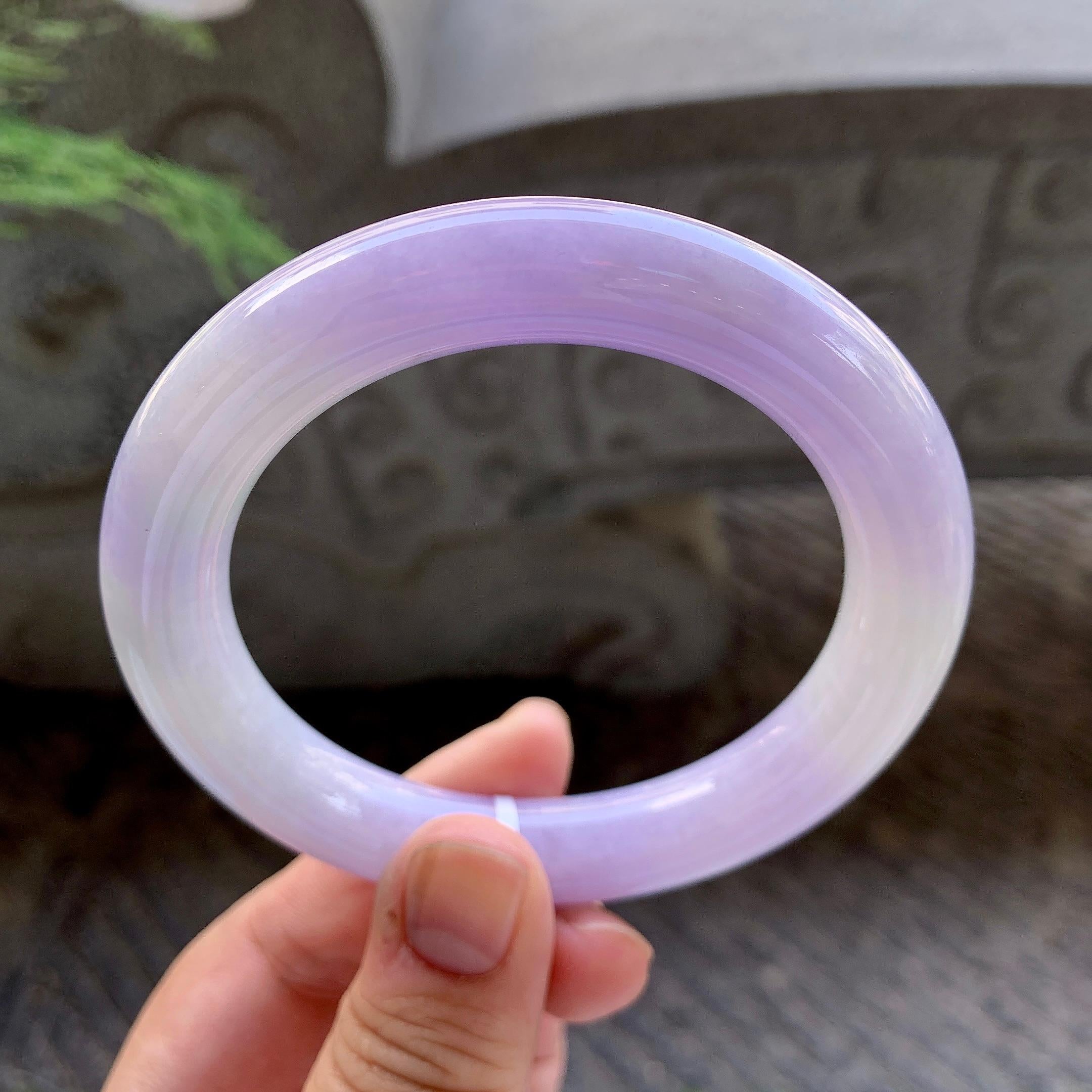 细糯种紫罗兰圆条手镯（59.8mm）（yc199580）