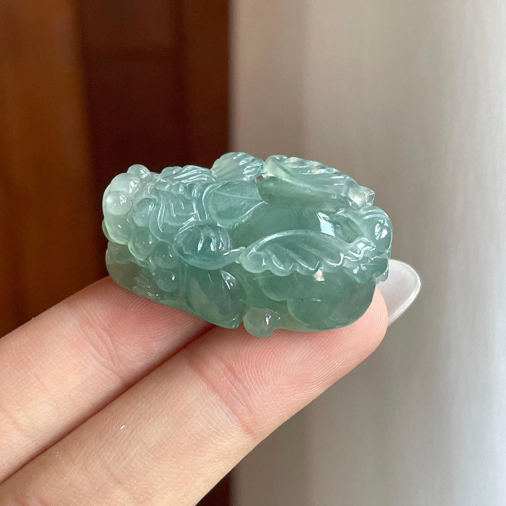 糯冰湖水绿翡翠貔貅（yc269028）