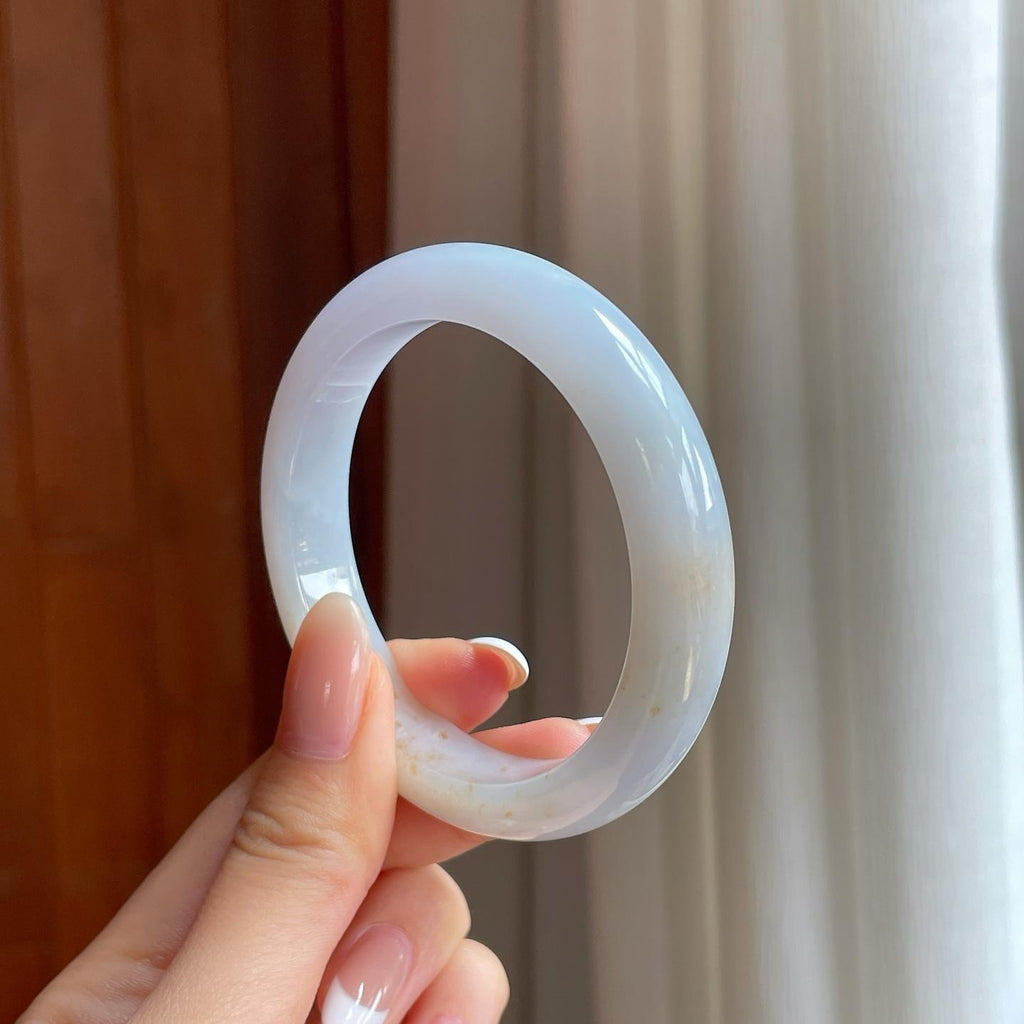 糯冰洒金特色翡翠平安镯（53.6mm)（yc389530）