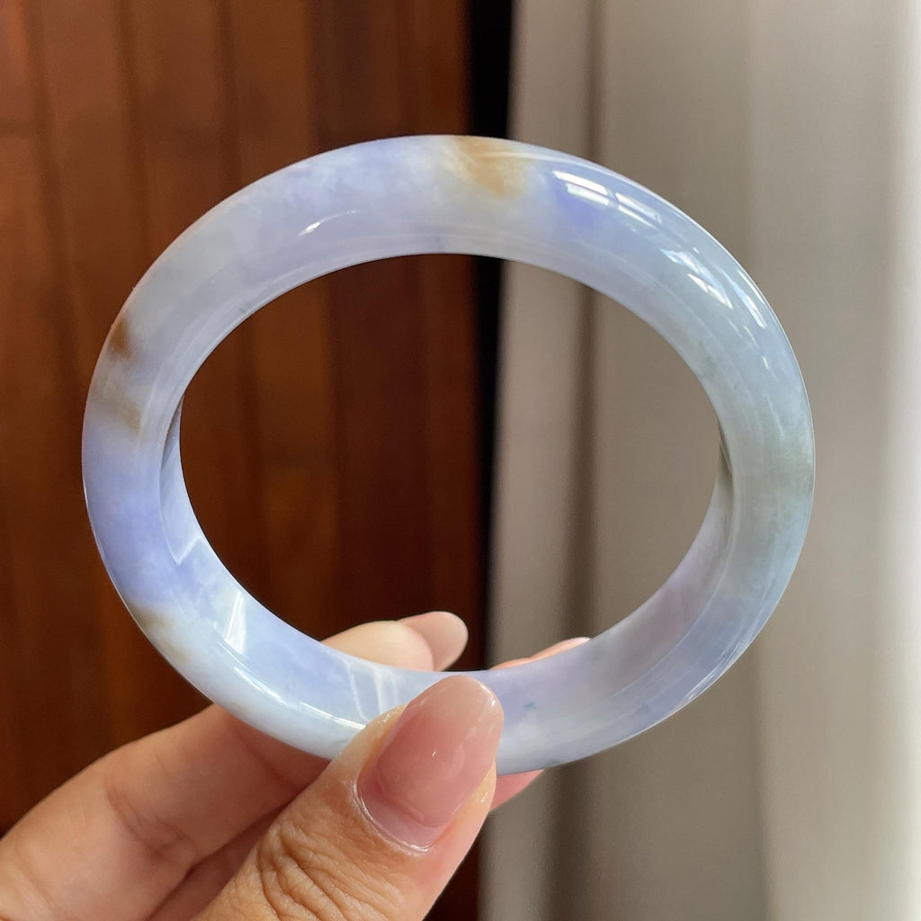 糯冰紫罗兰特色正圈平安镯 53圈 天然缅甸A货翡翠（yc698785）
