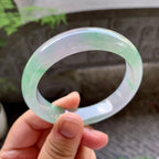 糯冰种淡春彩平安镯（57mm）