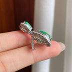 18k金镶镶冰种满绿翡翠吊坠（yc246181）