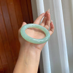 糯冰晴底翡翠圆条手镯（58mm）（yc274438）