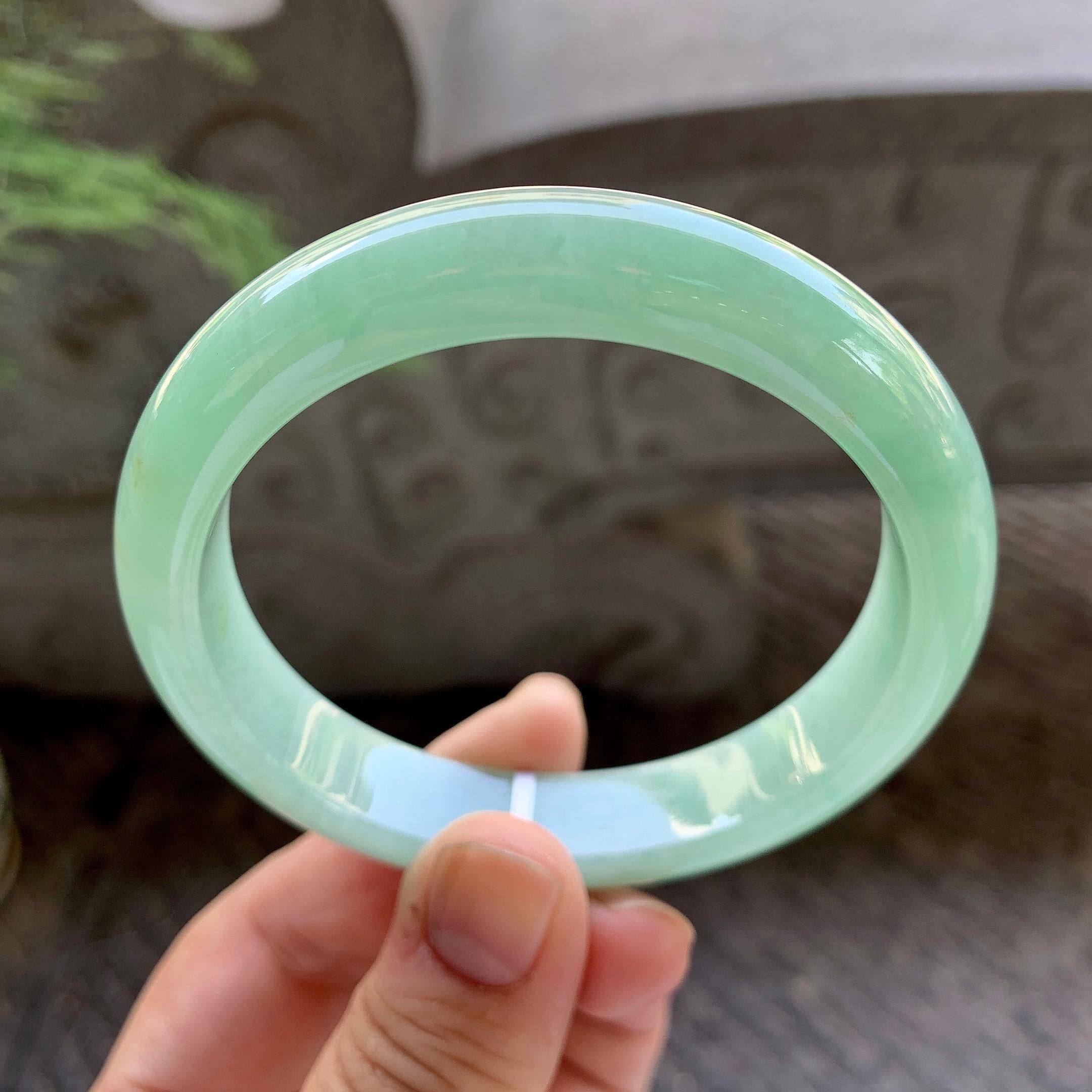 细糯种晴底洒金平安镯（59.3mm）（yc199575）