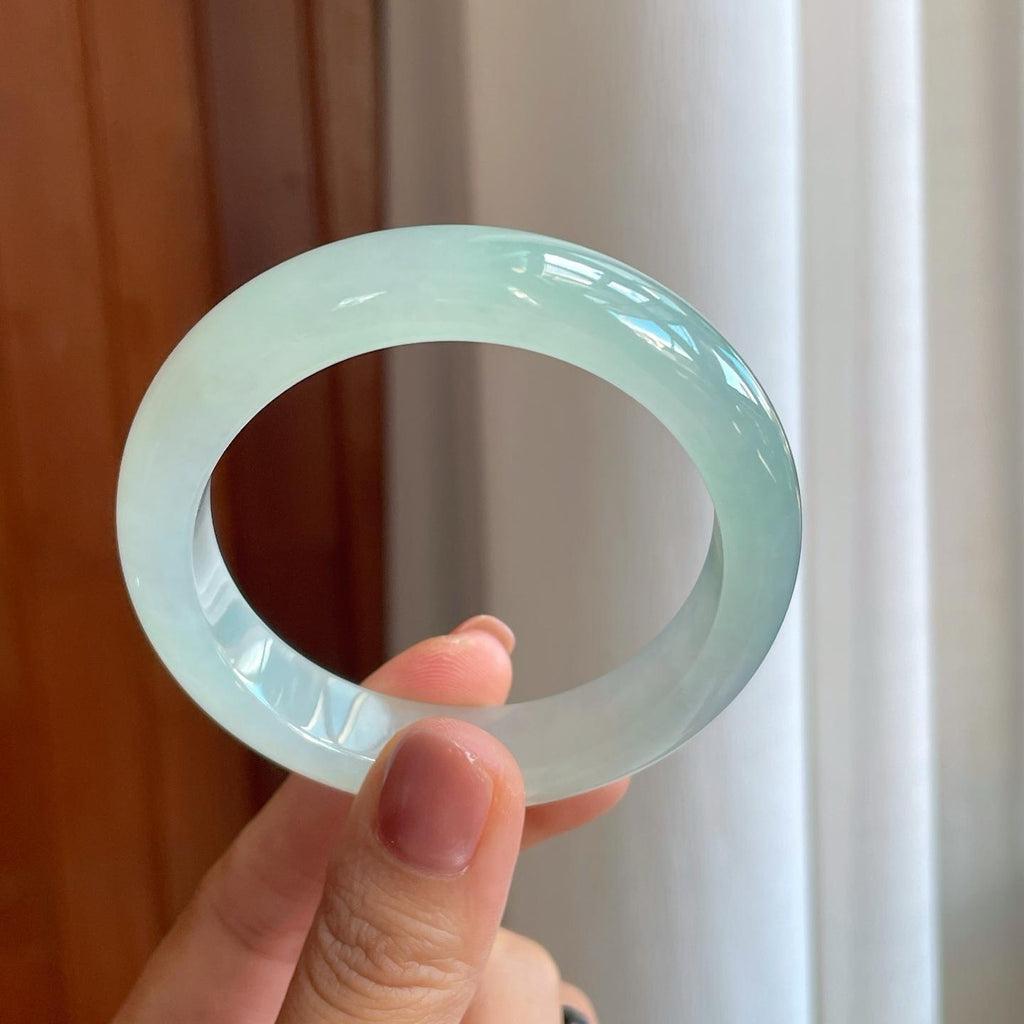 糯冰晴底翡翠平安镯（53.7mm）（yc278052）