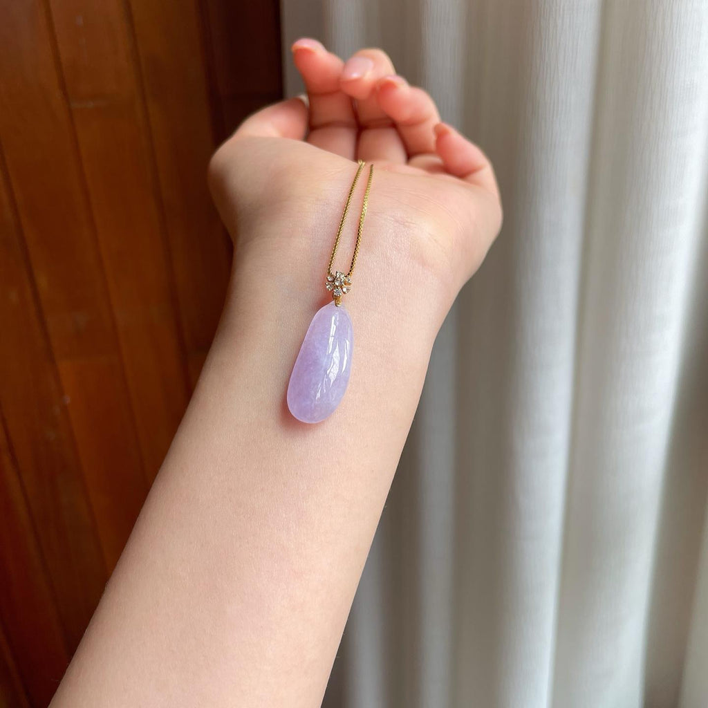 18k金扣头糯冰紫罗兰翡翠福瓜（yc356384）