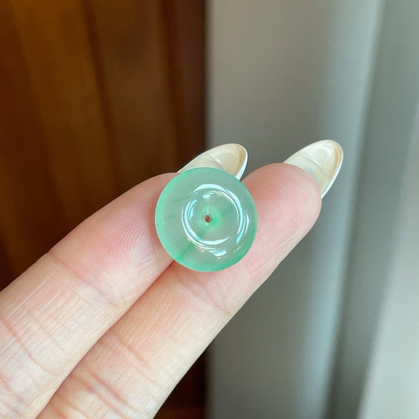 冰种飘花翡翠平安扣（yc265158）